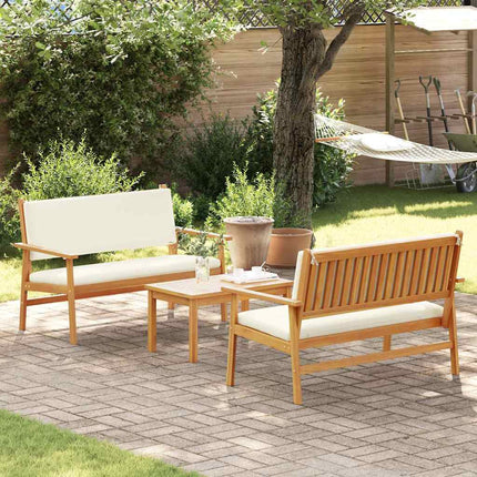 Trädgårdsoffset 3 pcs Brun 120 x 65,5 x 79 cm Massivt Akaciaträ