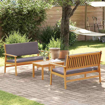 Trädgårdsoffset 3 pcs Brun 120 x 65,5 x 79 cm Massivt Akaciaträ