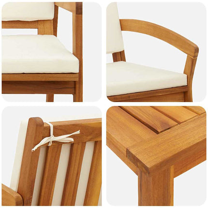 Bistroset med kudde 5 pcs Brun Polyester