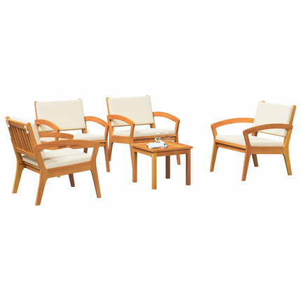 Bistroset med kudde 5 pcs Brun Polyester