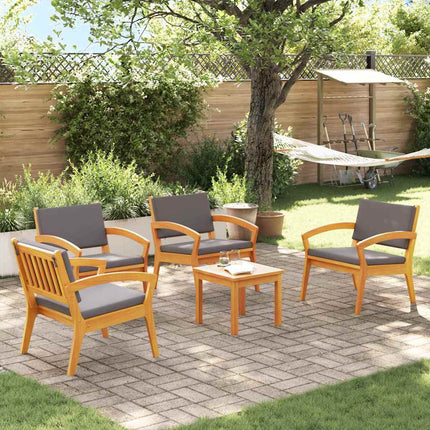 Bistroset med kudde 5 pcs Brun Polyester