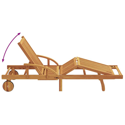 Solstol 2 pcs Röd 200 x 67 x 84 cm Massivt Akaciaträ