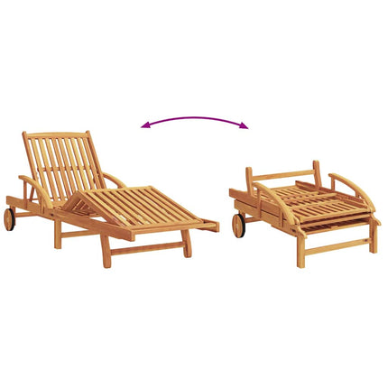 Solstol 2 pcs Taupe 200 x 67 x 84 cm Massivt Akaciaträ