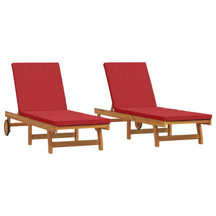 Solstol Reclining 2-person 3 pcs Brun Massivt Akaciaträ
