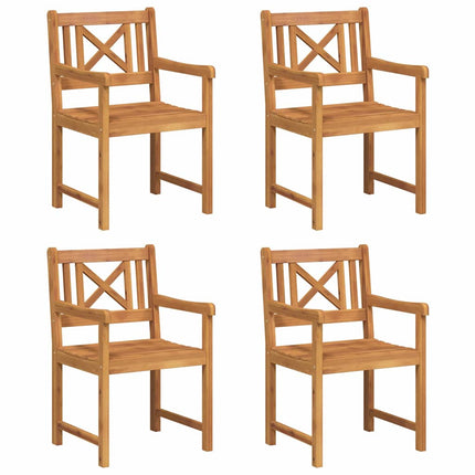 Trädgårdsstolar 4 pcs Naturlig Massivt Akaciaträ