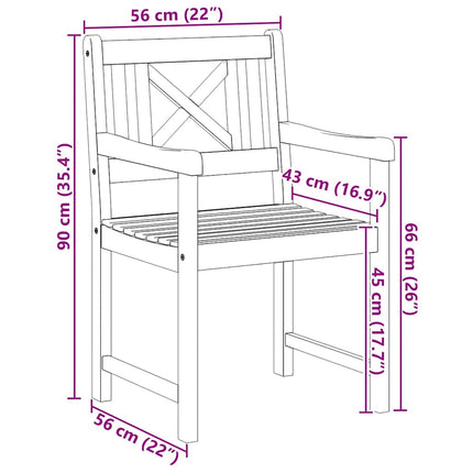 Trädgårdsstolar 4 pcs Naturlig Massivt Akaciaträ
