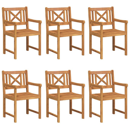 Trädgårdsstolar 6 pcs Naturlig Massivt Akaciaträ
