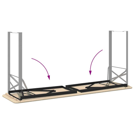 Benkonstruktion för ölbord 2 pcs Svart 39 x 3 x 75 cm