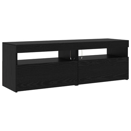 TV-skåp med LED 3 pcs Svart Ek 260 x 37 x 40 cm Konstruerat trä