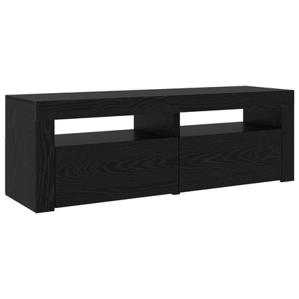 TV-skåp 2 pcs Svart Ek 195 x 35 x 40 cm Konstruerat trä