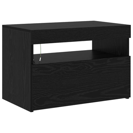 TV-skåp 2 pcs Svart Ek 180 x 35 x 40 cm Konstruerat trä