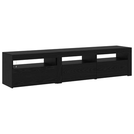 TV-skåp 2 pcs Svart Ek 180 x 35 x 40 cm Konstruerat trä