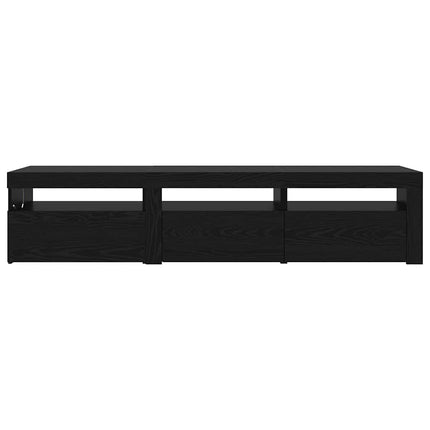 TV-skåp 2 pcs Svart Ek 180 x 35 x 40 cm Konstruerat trä