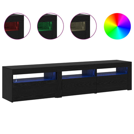 TV-skåp 2 pcs Svart Ek 180 x 35 x 40 cm Konstruerat trä