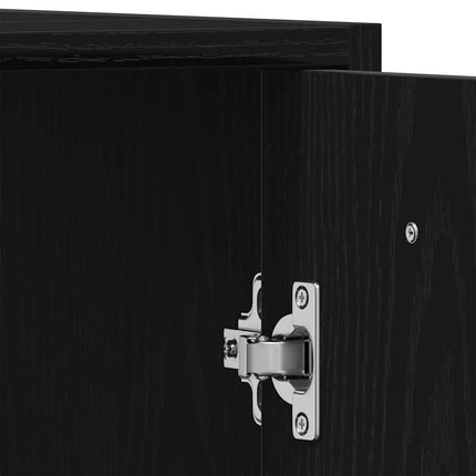 Badrumsmöbelset med hylla 3 pcs Svart Ek Konstruerat trä