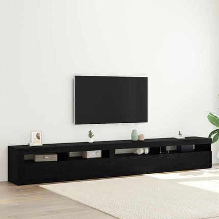 TV-bänkset 3 pcs Svart Ek 270 x 35 x 40 cm Konstruerat trä