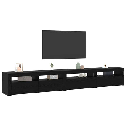 TV-bänkset 3 pcs Svart Ek 270 x 35 x 40 cm Konstruerat trä