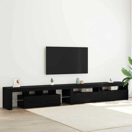 TV-skåp 3 pcs Svart Ek 290 x 36,5 x 40 cm Konstruerat trä