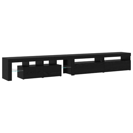TV-skåp 3 st Svart Ek Konstruerat trä