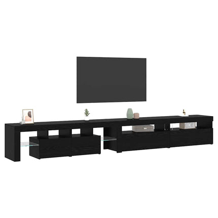 TV-skåp 3 pcs Svart Ek 290 x 36,5 x 40 cm Konstruerat trä