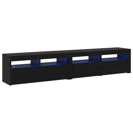 TV-skåp 2 pcs Svart Ek 210 x 35 x 40 cm Konstruerat trä
