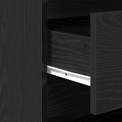 Sideboard med låda 2 pcs Svart 70 x 41 x 75 cm Konstruerat trä