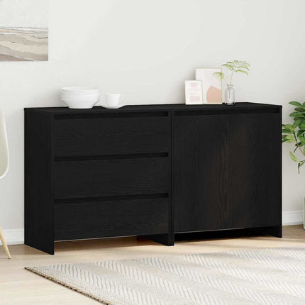 Sideboard med låda 2 pcs Svart 70 x 41 x 75 cm Konstruerat trä