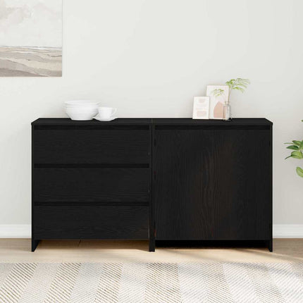 Sideboard med låda 2 pcs Svart 70 x 41 x 75 cm Konstruerat trä