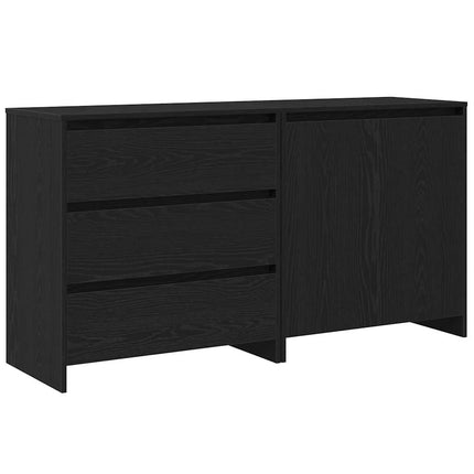 Sideboard med låda 2 pcs Svart 70 x 41 x 75 cm Konstruerat trä