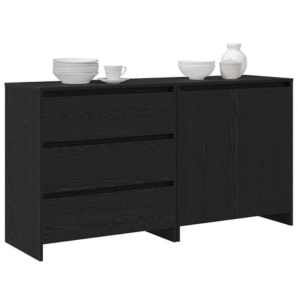 Sideboard med låda 2 pcs Svart 70 x 41 x 75 cm Konstruerat trä