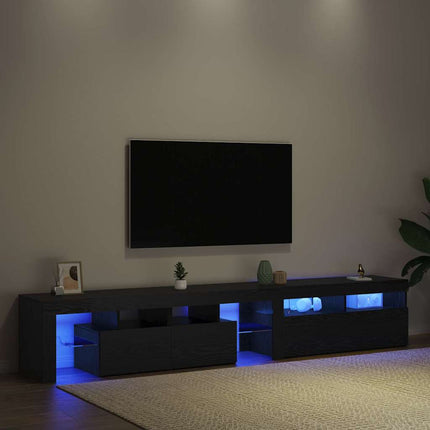 TV-skåp 2 pcs Svart Ek 230 x 36,5 x 40 cm Konstruerat trä