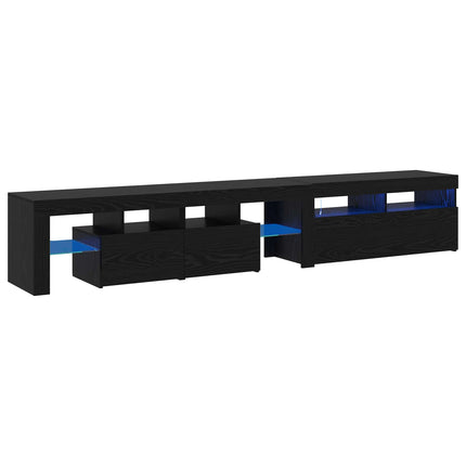 TV-skåp 2 pcs Svart Ek 230 x 36,5 x 40 cm Konstruerat trä