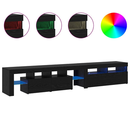TV-skåp 2 pcs Svart Ek 230 x 36,5 x 40 cm Konstruerat trä