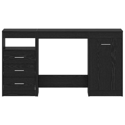 Skrivbord 2 pcs Svart Ek 140 x 50 x 76 cm Konstruerat trä
