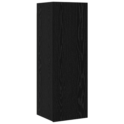 TV-bänkset 6 pcs Svart Ek 100 x 30 x 30 cm Konstruerat trä