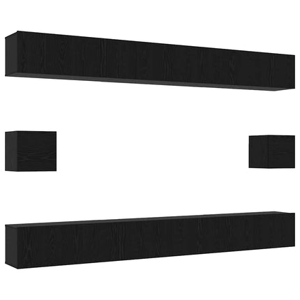 TV-bänkset 8 st 100 x 30 x 30 cm Svart Ek