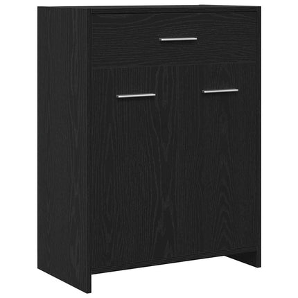 Badrumsmöbelset 4 st Svart Ek 30 x 30 x 183,5 cm