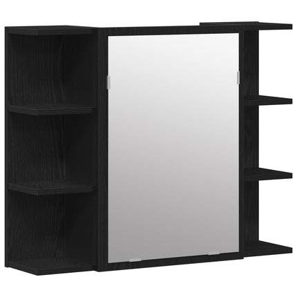 Badrumsmöbelset 3 pcs Svart 30 x 30 x 179,5 cm Konstruerat trä