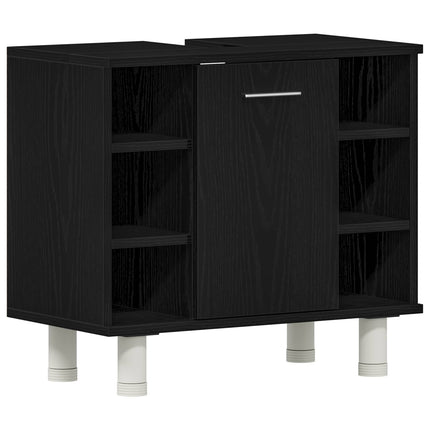Badrumsmöbelset 3 pcs Svart 30 x 30 x 179,5 cm Konstruerat trä