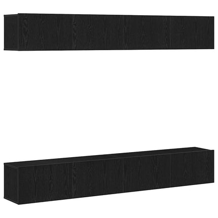 TV-bänkset 4 st 100 x 30 x 30 cm Svart Ek