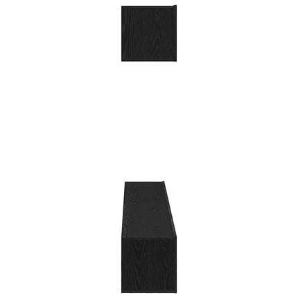 TV-bänkset 4 pcs Svart Ek 100 x 30 x 30 cm Konstruerat trä