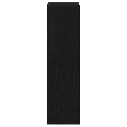 TV-bänkset 4 pcs Svart Ek 130,5 x 30 x 140 cm Konstruerat trä