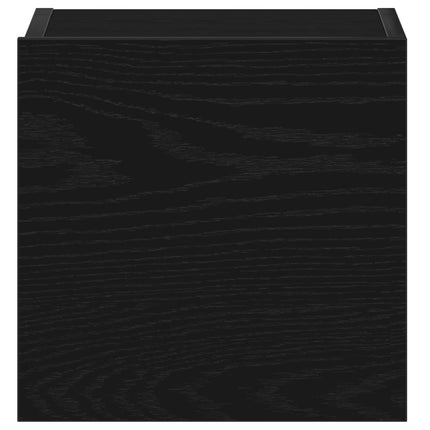 TV-bänkset 4 pcs Svart Ek 130,5 x 30 x 140 cm Konstruerat trä