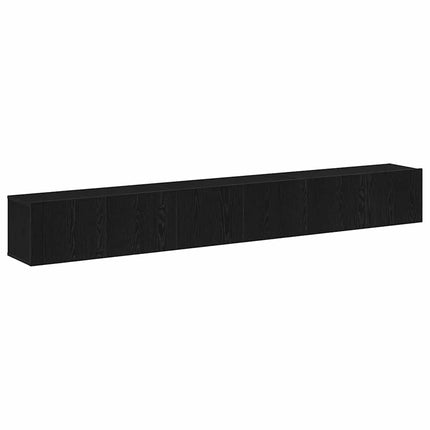 TV-bänkset 3 pcs Svart Ek 80 x 30 x 30 cm Konstruerat trä