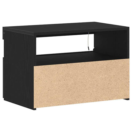Nattduksbord Svart Ek 60 x 35 x 40 cm Konstruerat trä