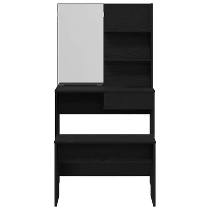 Skrivbordsset 2 st Svart Ek 74,5 x 40 x 141 cm Konstruerat trä