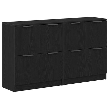 Sideboard 2 pcs Svart Ek 60 x 30 x 70 cm Konstruerat trä