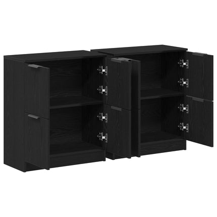 Sideboard 2 pcs Svart Ek 60 x 30 x 70 cm Konstruerat trä