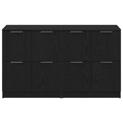 Sideboard 2 pcs Svart Ek 60 x 30 x 70 cm Konstruerat trä