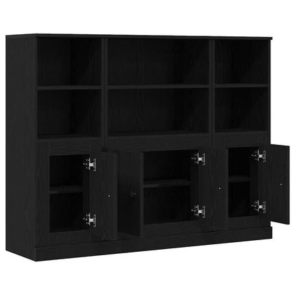Skåp Svart Ek 132 x 35,5 x 103,5 cm Konstruerat trä